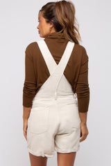 Cream Corduroy Maternity Short Overalls