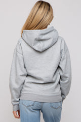 Heather Grey Basic Fleece Maternity Hoodie