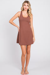 Brown Tennis Racerback Romper Dress