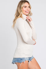 Beige Ribbed Maternity Top