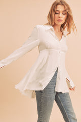 Ivory Flowy Top