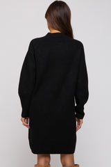 Black Mock Neck Maternity Sweater Dress