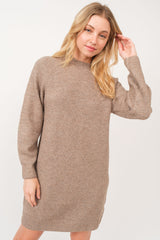 Mocha Mock Neck Sweater Dress