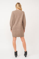 Mocha Mock Neck Sweater Dress