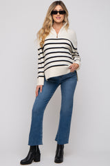 Blue Straight Leg Raw Hem Maternity Jeans