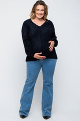 Blue Flared Maternity Plus Jeans