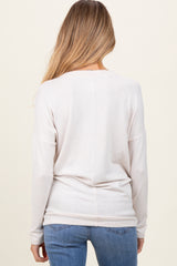 Ivory Knit Long Sleeve Maternity Top