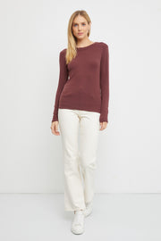 Burgundy Long Sleeve Top