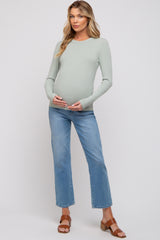 Mint Long Sleeve Maternity Top