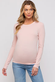 Peach Long Sleeve Maternity Top