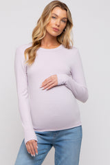 Lavender Long Sleeve Maternity Top