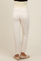 White Straight Leg Maternity Jeans