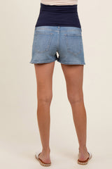 Light Blue Maternity Denim Shorts