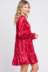 Red Velvet Long Sleeve Dress