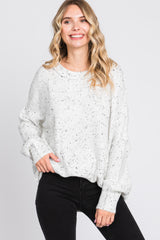 Ivory Speckled Knit Sweater