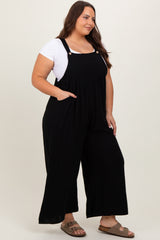 Black Linen Plus Overalls