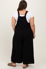 Black Linen Plus Overalls