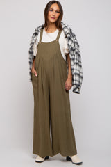 Olive Wide Leg Maternity Overall