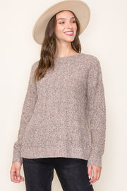 Brown Pattern Knit Sweater