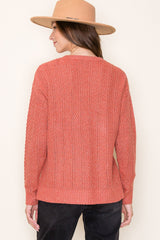 Rust Pattern Knit Sweater