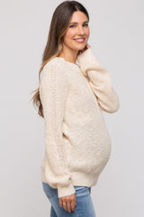 Cream Open Knit Maternity Sweater