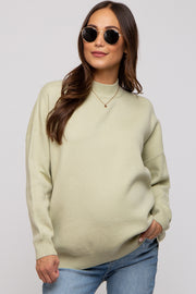 Light Olive Mock Neck Maternity Sweater