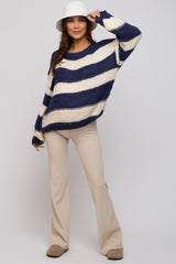 Navy Striped Knit Maternity Sweater