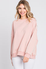 Pink Dropped Shoulder Maternity Sweatshirt