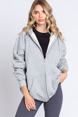 Heather Grey Hooded Jacket