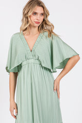 Mint V-Neck Flutter Sleeve Tiered Maxi Dress