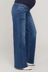 Navy Wide Leg Maternity Jeans