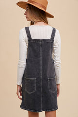 Black Denim Overall Dress