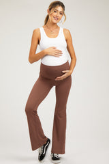 Rust Maternity Flared Leggings