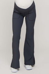 Charcoal  V-Waist Ribbed Bootcut Maternity Leggings