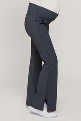 Charcoal  V-Waist Ribbed Bootcut Maternity Leggings