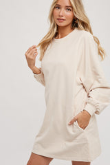 Cream Ultra Soft Sweatshirt Dress