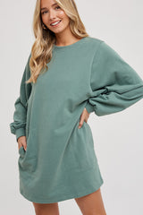 Green Ultra Soft Sweatshirt Dress