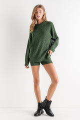 Forest Green Sweater Short Set