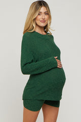 Forest Green Sweater Short Maternity Set