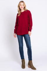 Burgundy Knit Pullover Sweater