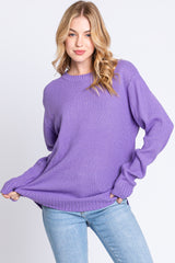 Lavender Knit Pullover Maternity Sweater