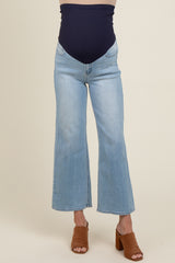 Light Blue Wide Leg Maternity Jeans