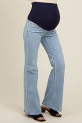 Light Blue Flare Leg Maternity Jeans