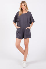 Charcoal Basic Romper