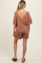 Camel Basic Maternity Romper