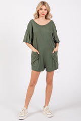 Light Olive Basic Romper