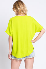 Lime Short Sleeve Blouse