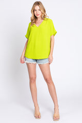 Lime Short Sleeve Blouse