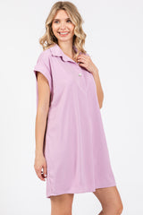 Lavender Collared Button Front Dress