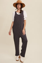 Charcoal Scoop Neck Sleeveless Jumpsuit